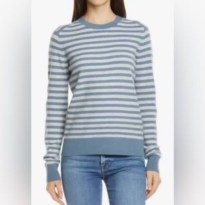 VINCE cashmere striped sweater in stormyheather grey